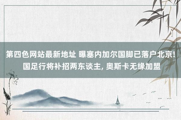 第四色网站最新地址 曝塞内加尔国脚已落户北京! 国足行将补招两东谈主， 奥斯卡无缘加盟